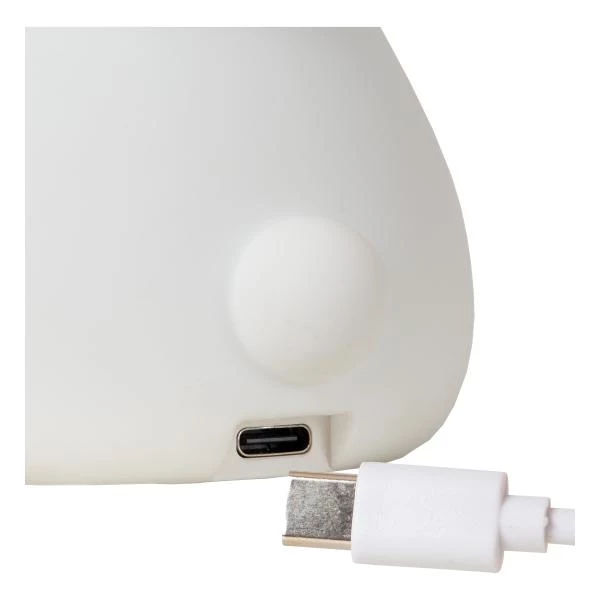 Lucide PINCHA RABBIT - Lampe de table Rechargeable Chambres d'enfant - Batterie/Piles - LED 3 StepDim - Rvb - Blanc | Essential - détail 4